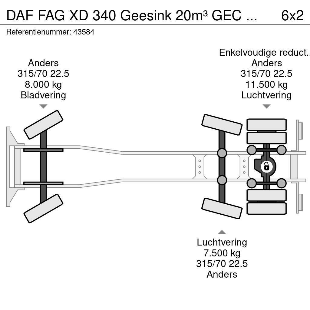 DAF FAG XD 340 Geesink 20m³ GEC Welvaarts weegsysteem Sopbilar