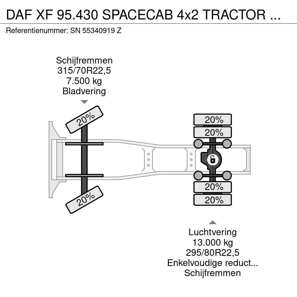 DAF XF 95.430 SPACECAB 4x2 TRACTOR UNIT (EURO 3 / ZF16 Dragbilar