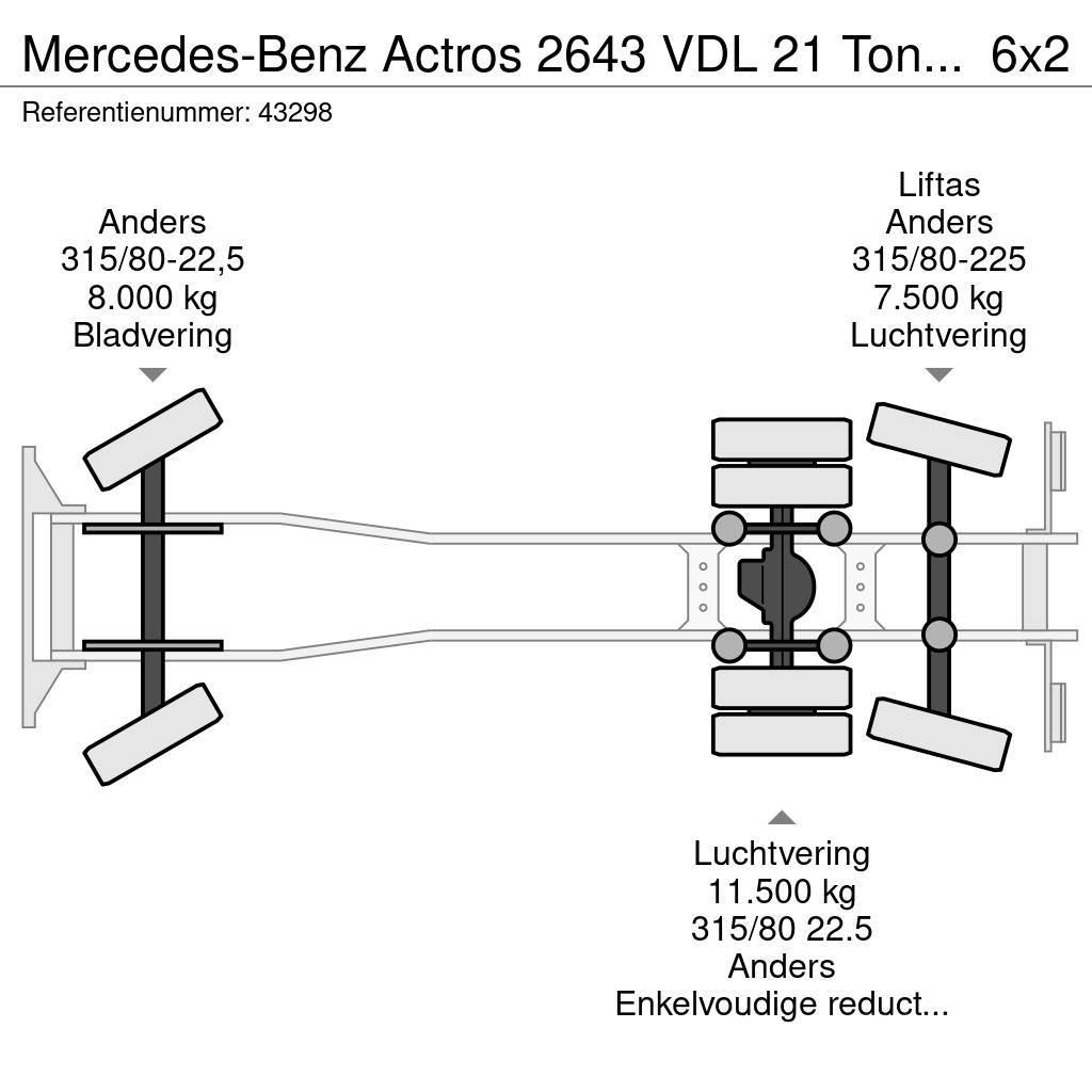 Mercedes-Benz Actros 2643 VDL 21 Ton haakarmsysteem Lastväxlare/Krokbilar