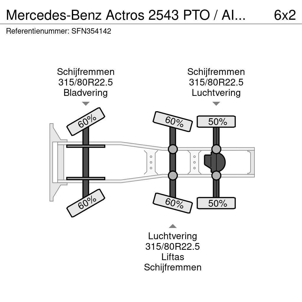 Mercedes-Benz Actros 2543 PTO / AIRCO / LIFTAS + STUURAS Dragbilar