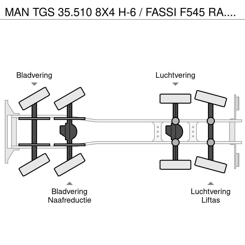 MAN TGS 35.510 8X4 H-6 / FASSI F545 RA.2.27 + FLY JIB Lastväxlare/Krokbilar