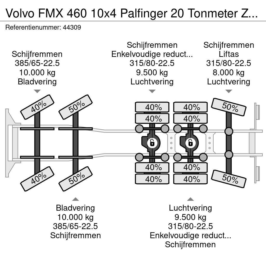 Volvo FMX 460 10x4 Palfinger 20 Tonmeter Z-kraan Lastväxlare/Krokbilar