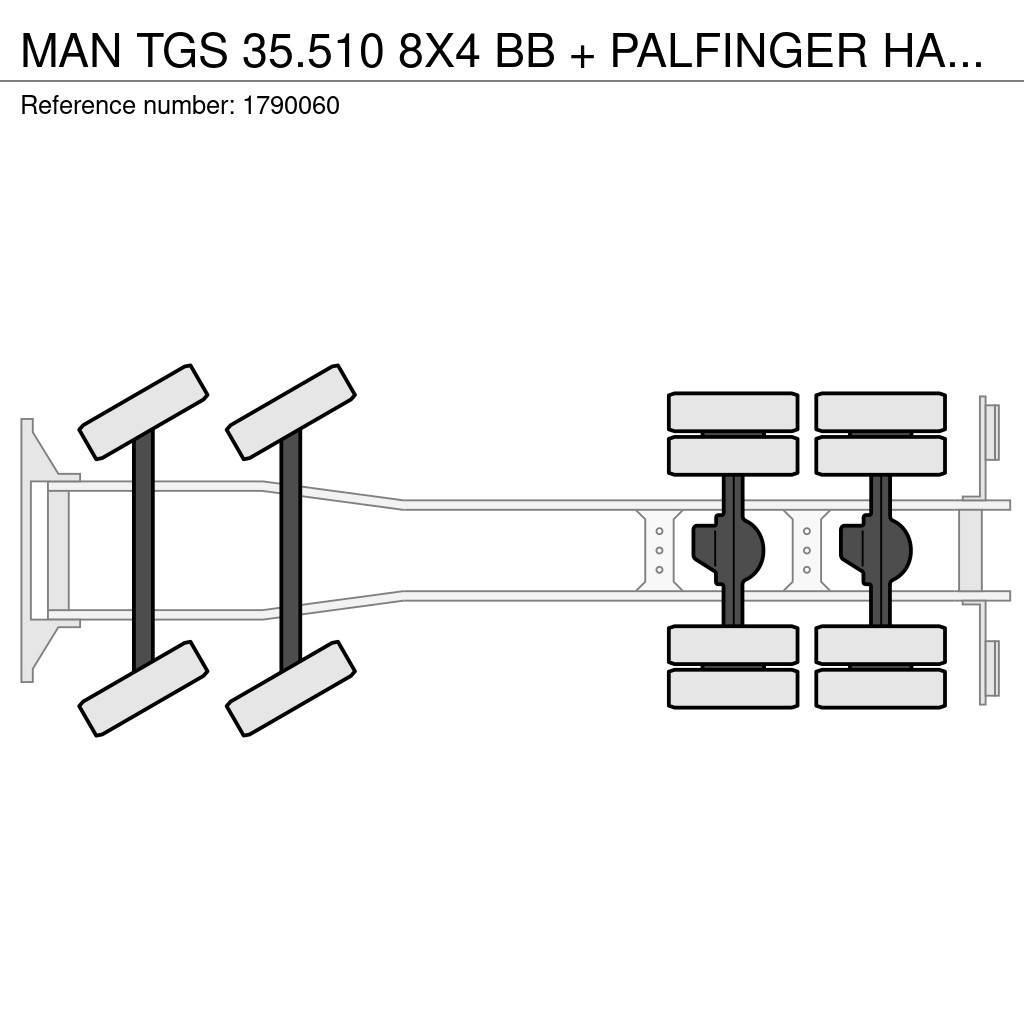 MAN TGS 35.510 8X4 BB + PALFINGER HAAKARMSYSTEEM + PAL Kranbilar
