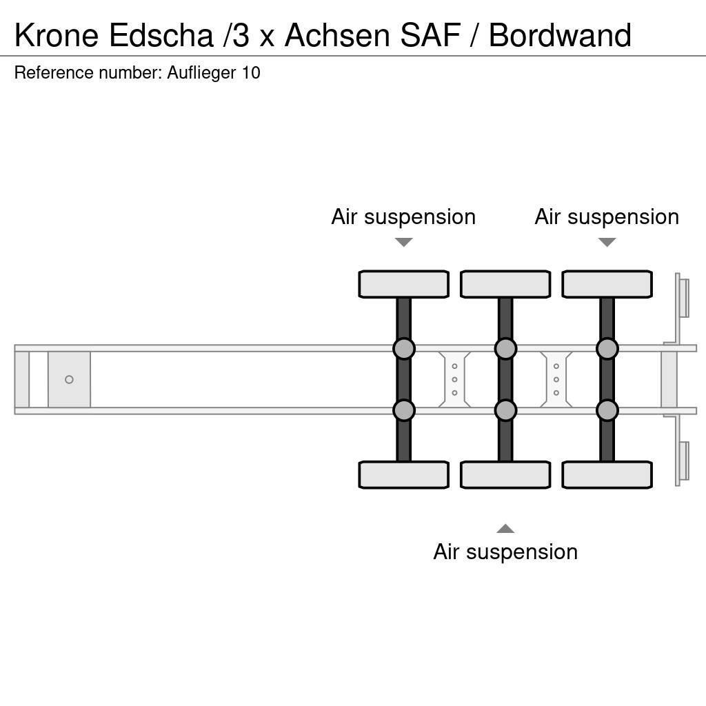 Krone Edscha /3 x Achsen SAF / Bordwand Kapelltrailer