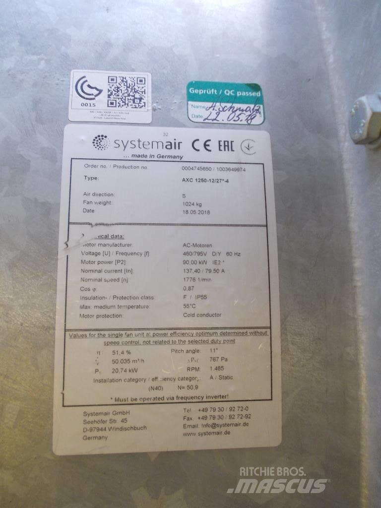  Systemair AXC 1250 12/27° 4 Övrig gruvutrustning