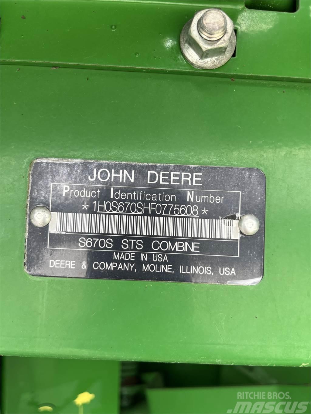 John Deere S670 Skördetröskor