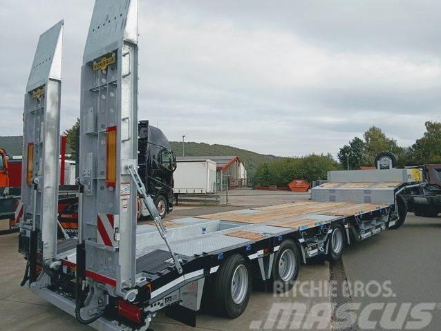 Humbaur HTS-3 Radmulden hydr.Rampen+Stütze Lift/Lenk-SAF Låg lastande semi trailer