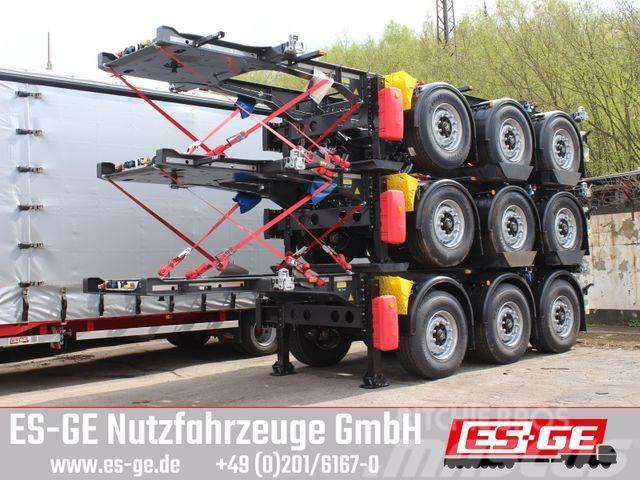 Krone 3-Achs-Containerchassis 20&apos; Låg lastande semi trailer