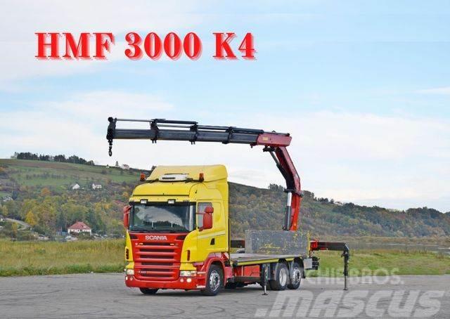 Scania R 400 Pritsche 6,50m +HMF 3000K4/FUNK*TOPZUSTAND Kranbilar