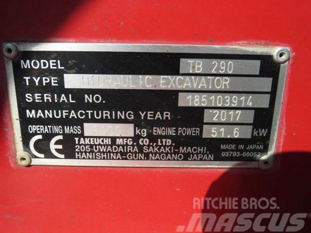 Takeuchi TB 290 Minibagger Powertilt+Löffel nur 2041,5h Minigrävare < 7t