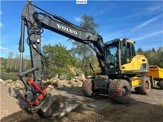 Volvo EW160D Wheeled Excavator with rotor and 2 buckets