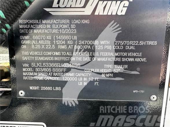 Load King 60 TON LOWBOY, 9' WIDE, PONY MOTOR, 2 KING PIN SET Låg lastande semi trailer