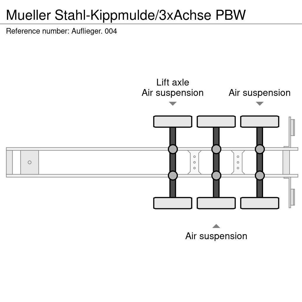  Mueller Stahl-Kippmulde/3xAchse PBW Tipptrailer