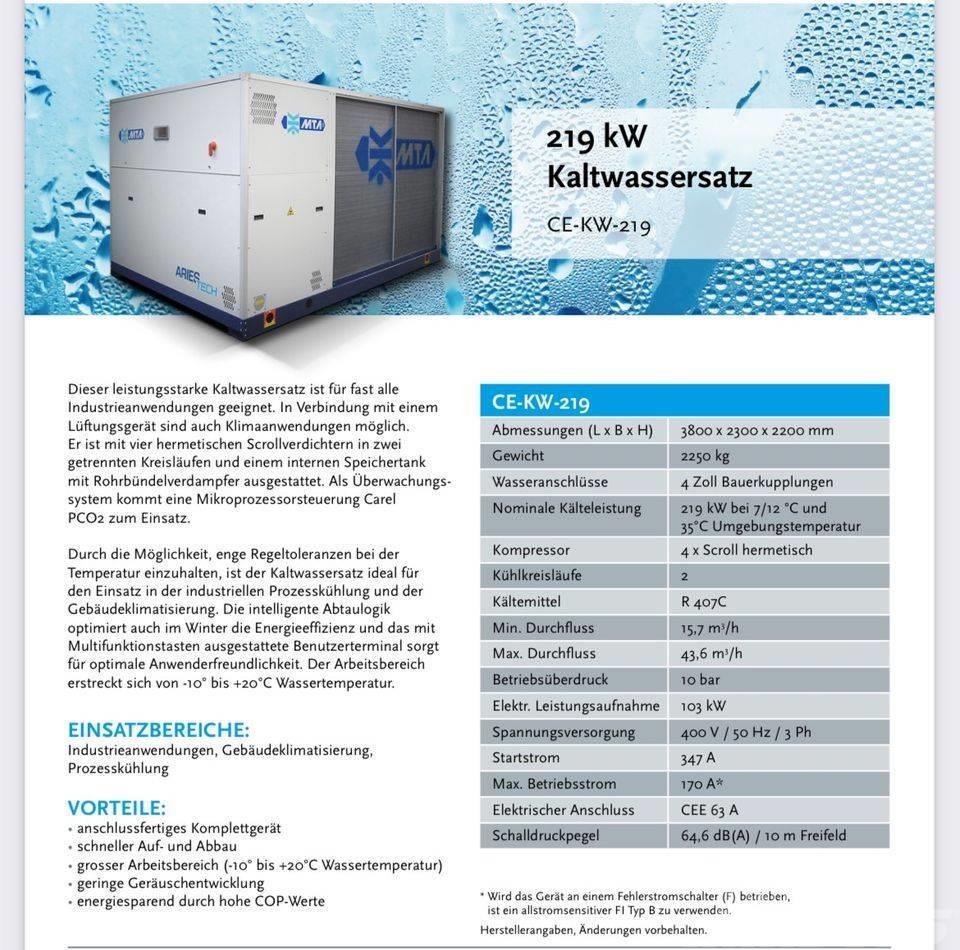  MTA Kaltwassersatz 220 KW Aries 219 Uppvärmnings- och tjältiningsutrustning