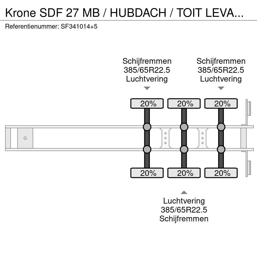Krone SDF 27 MB / HUBDACH / TOIT LEVANT / HEFDAK / COILM Kapelltrailer
