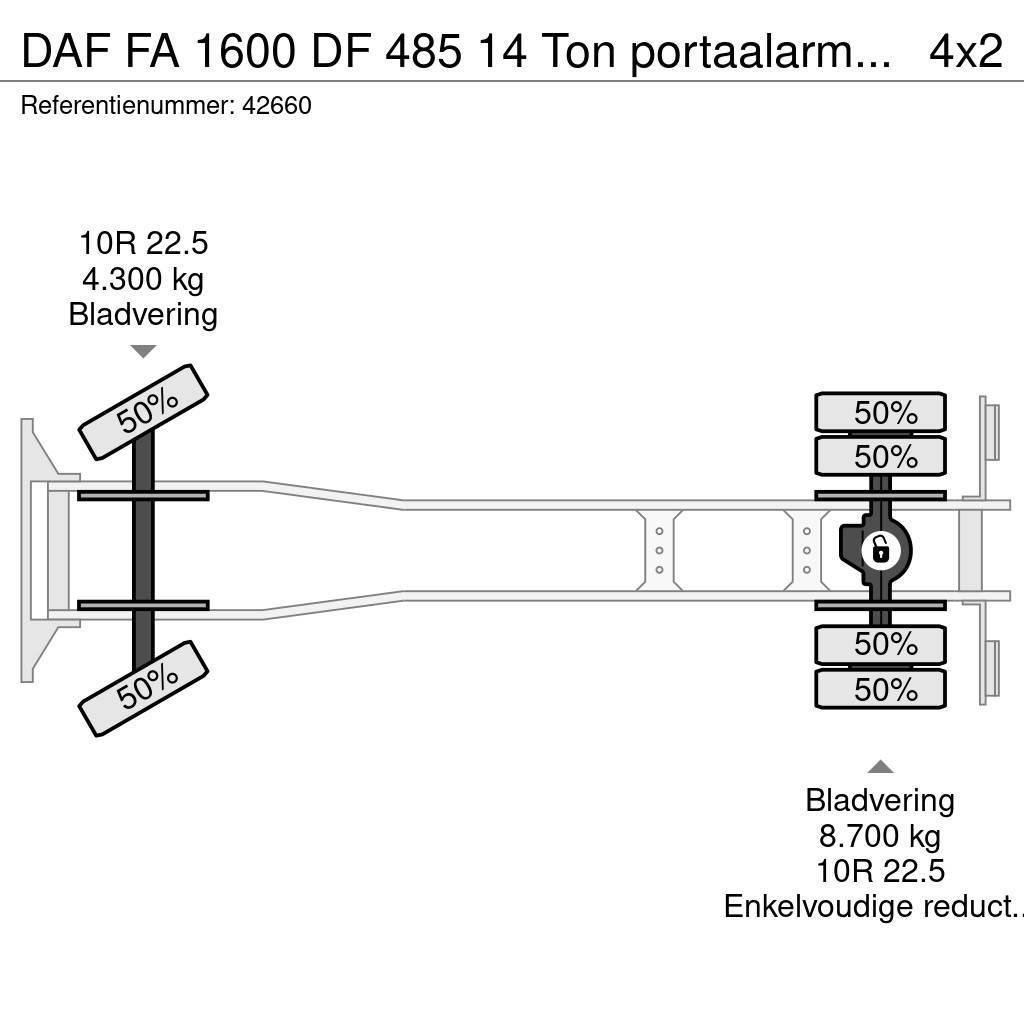 DAF FA 1600 DF 485 14 Ton portaalarmsysteem Oldtimer Liftdumperbilar
