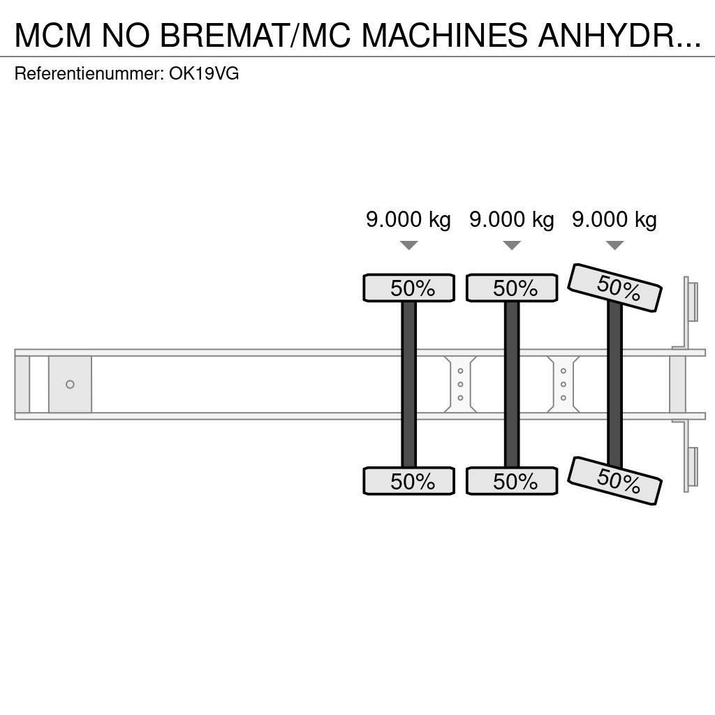 Mcm NO BREMAT/MC MACHINES ANHYDRIET TRAILER!!SELF LEVE Övriga Trailers