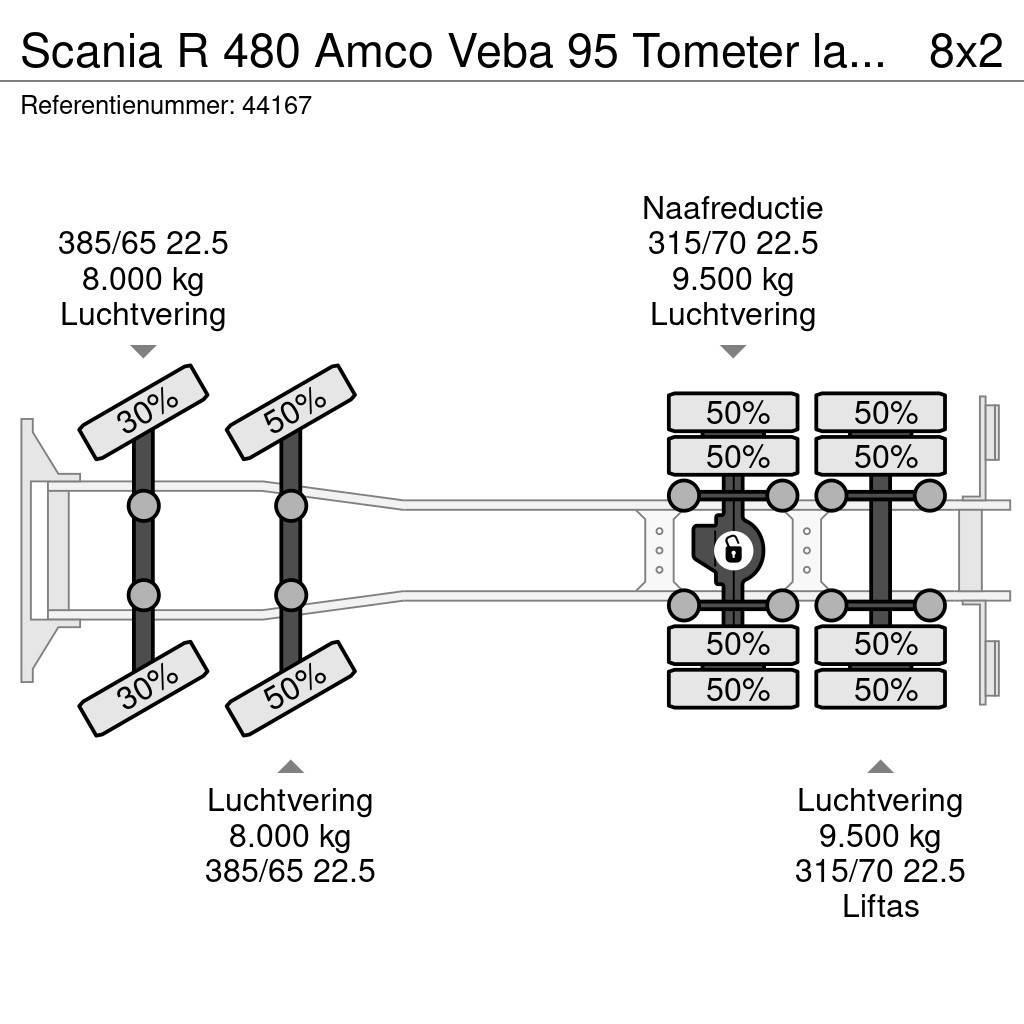 Scania R 480 Amco Veba 95 Tometer laadkraan + Fly-Jib Allterrängkranar