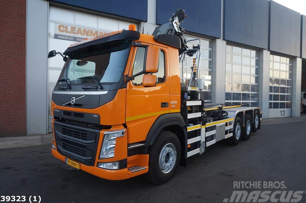 Volvo FM 420 8x2 HMF 26 ton/meter laadkraan Lastväxlare/Krokbilar