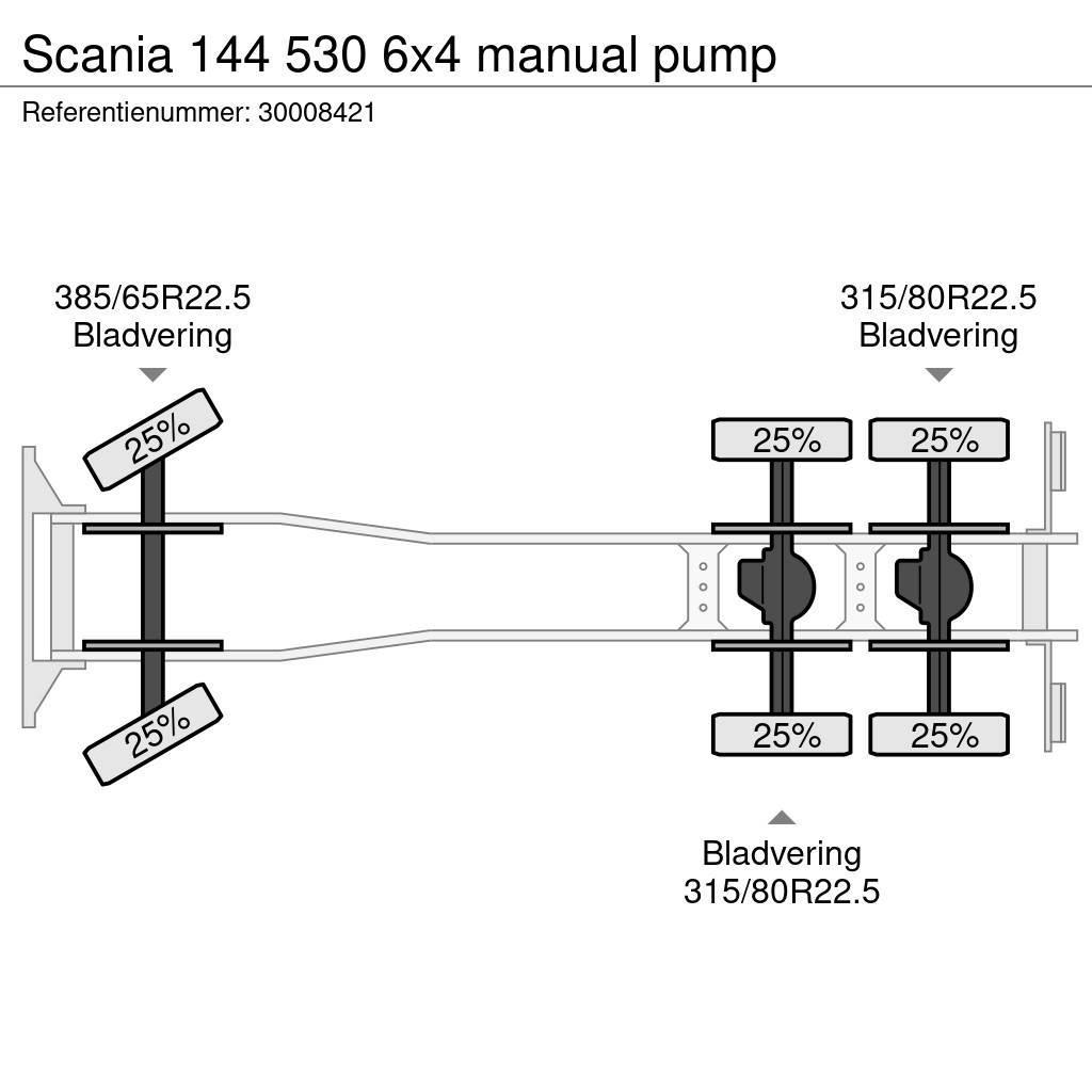 Scania 144 530 6x4 manual pump Flakbilar