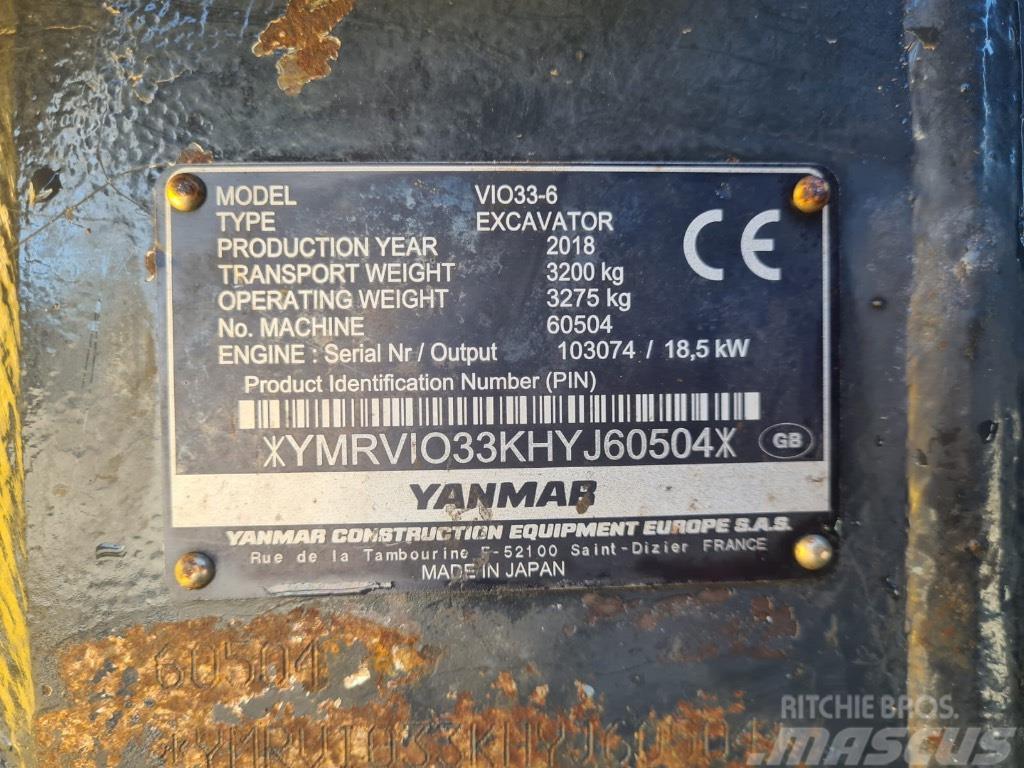 Yanmar VIO33-6 Minigrävare < 7t