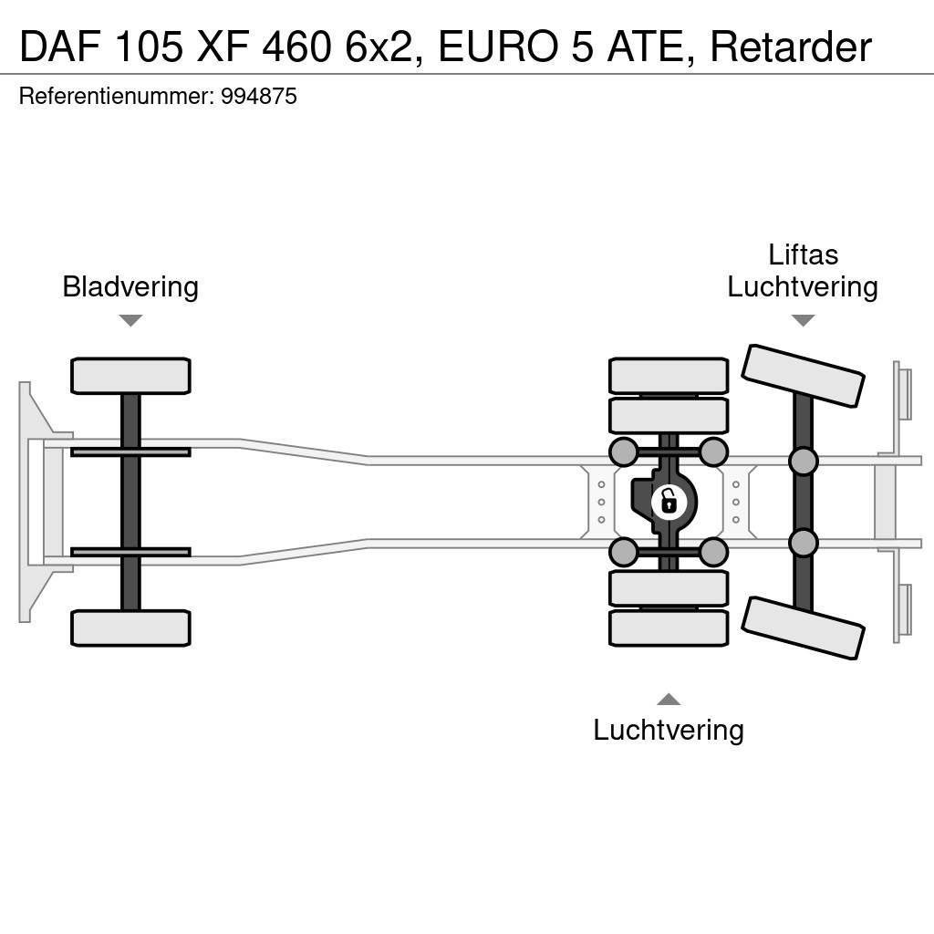 DAF 105 XF 460 6x2, EURO 5 ATE, Retarder Chassier