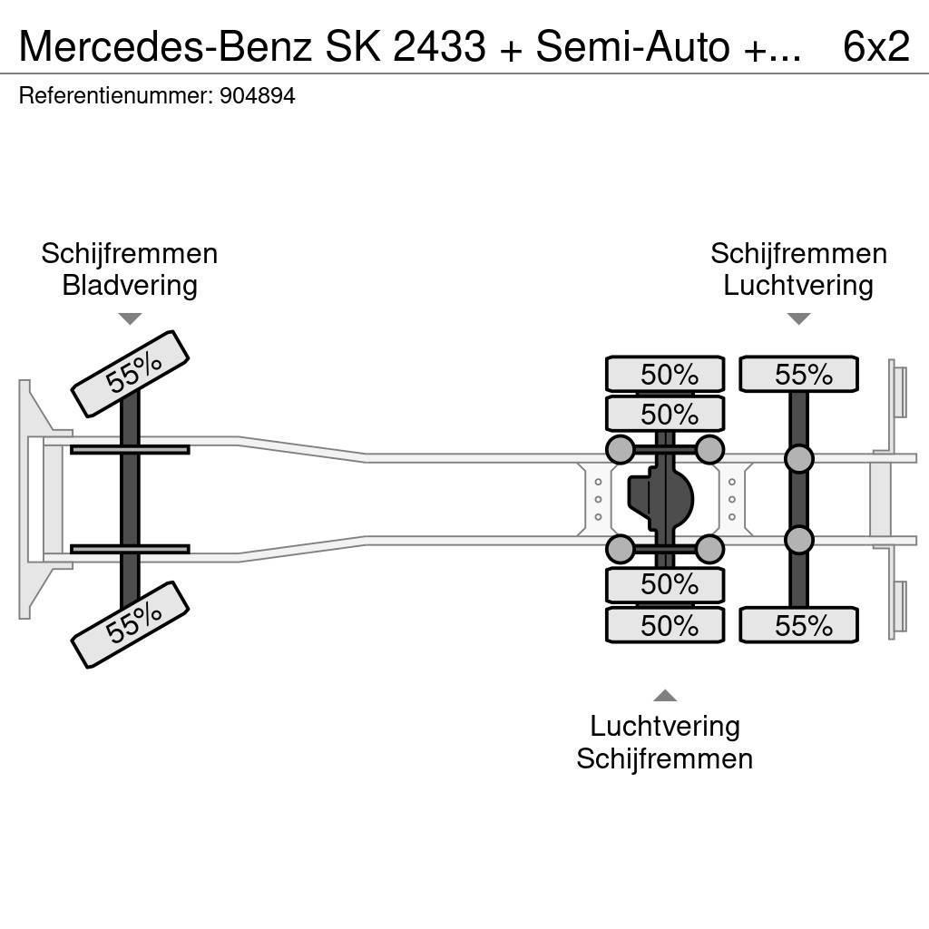 Mercedes-Benz SK 2433 + Semi-Auto + PTO + Serie 14 Crane + 3 ped Allterrängkranar