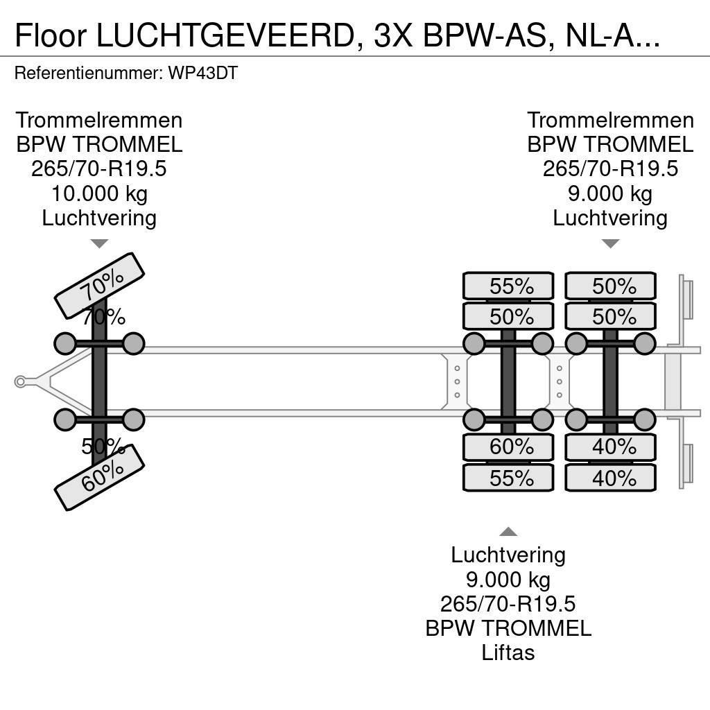 Floor LUCHTGEVEERD, 3X BPW-AS, NL-AANHANGER Växelflak-/Containersläp