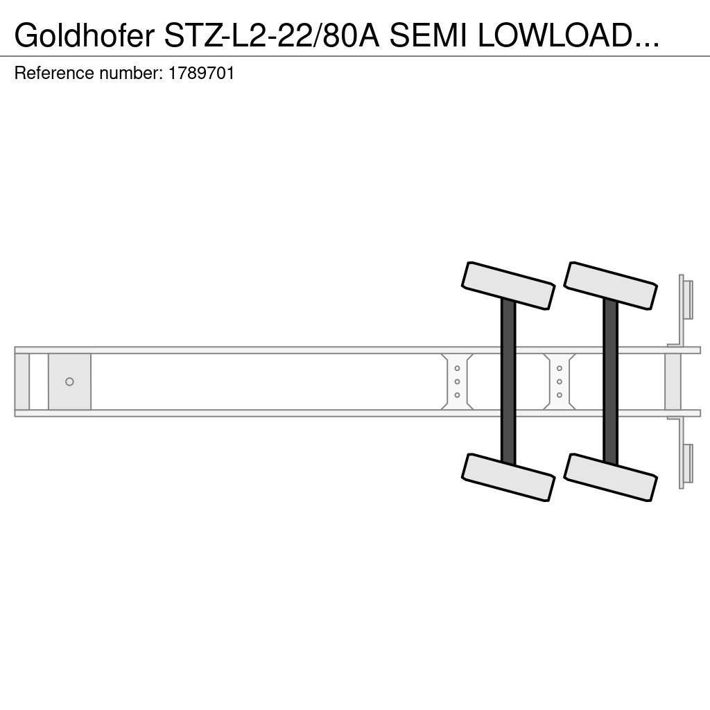 Goldhofer STZ-L2-22/80A SEMI LOWLOADER/DIEPLADER/TIEFLADER Låg lastande semi trailer