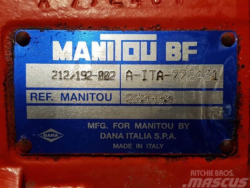 Manitou MT1233ST-230330-Spicer Dana 212/192-002-Axle/Achse Hjulaxlar