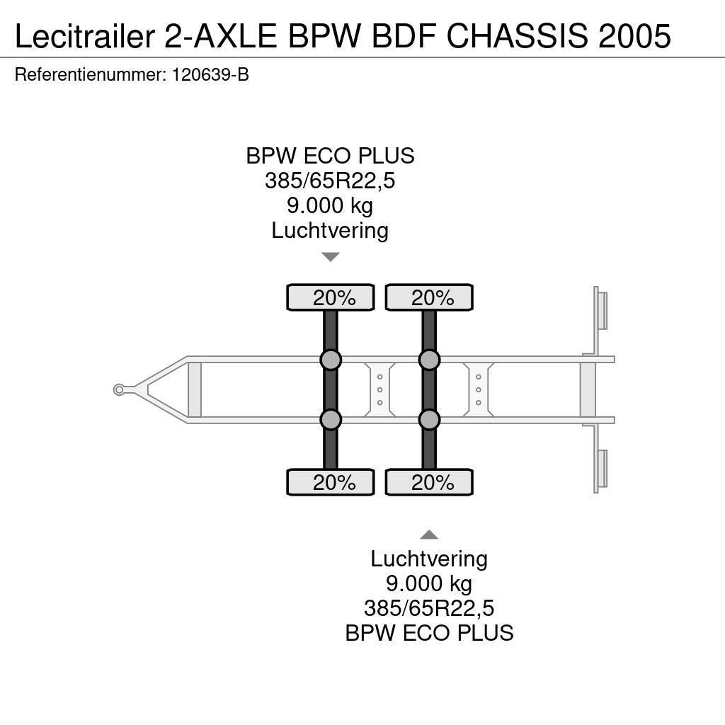 Lecitrailer 2-AXLE BPW BDF CHASSIS 2005 Växelflak-/Containersläp