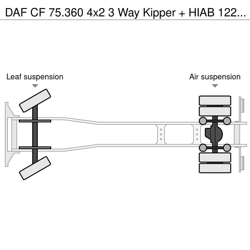 DAF CF 75.360 4x2 3 Way Kipper + HIAB 122 E-3 Hiduo Tippbilar