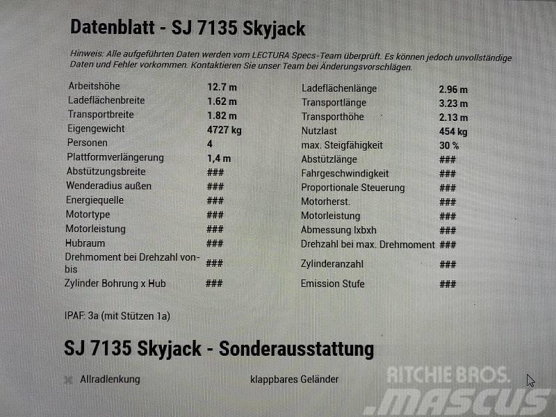 SkyJack SJ 7135 *12,7 Meter*Diesel*4x4* Saxliftar