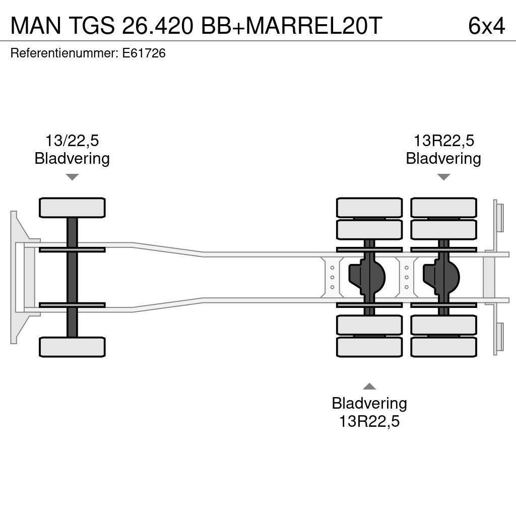 MAN TGS 26.420 BB+MARREL20T Växelflak-/Containerbilar