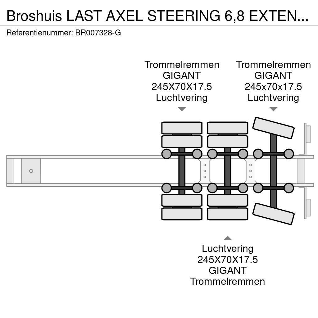 Broshuis LAST AXEL STEERING 6,8 EXTENDABLE Låg lastande semi trailer
