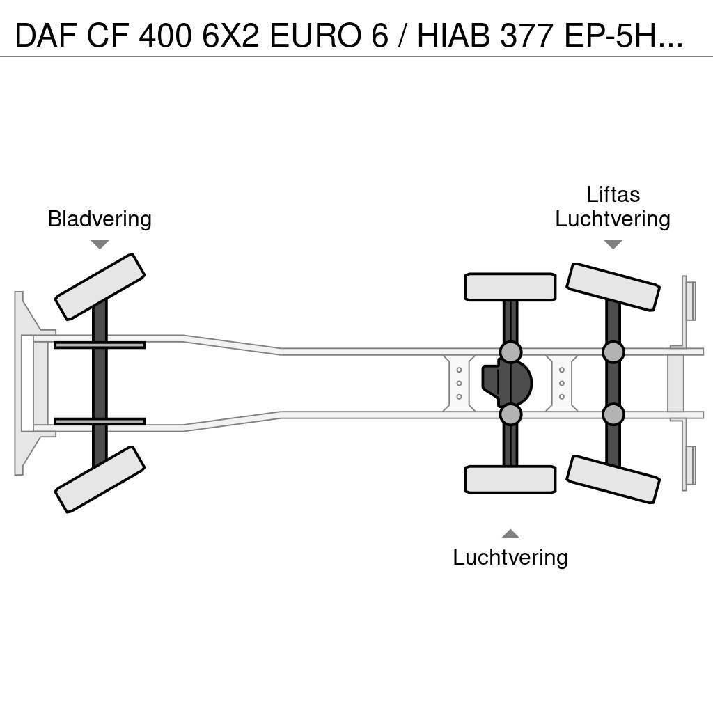 DAF CF 400 6X2 EURO 6 / HIAB 377 EP-5HIPRO / 37 T/M KR Allterrängkranar