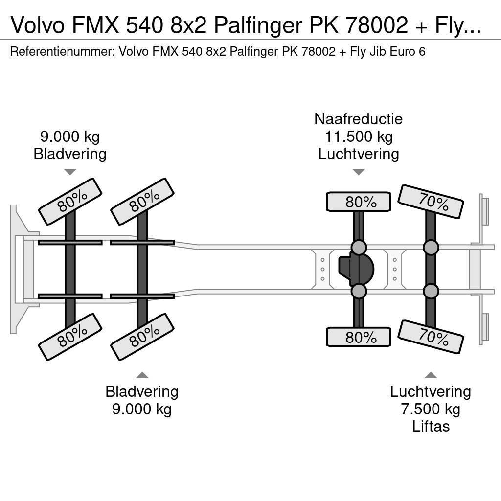 Volvo FMX 540 8x2 Palfinger PK 78002 + Fly Jib Euro 6 Allterrängkranar