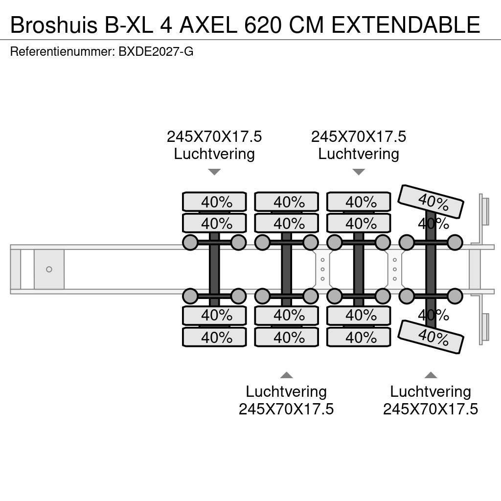 Broshuis B-XL 4 AXEL 620 CM EXTENDABLE Låg lastande semi trailer