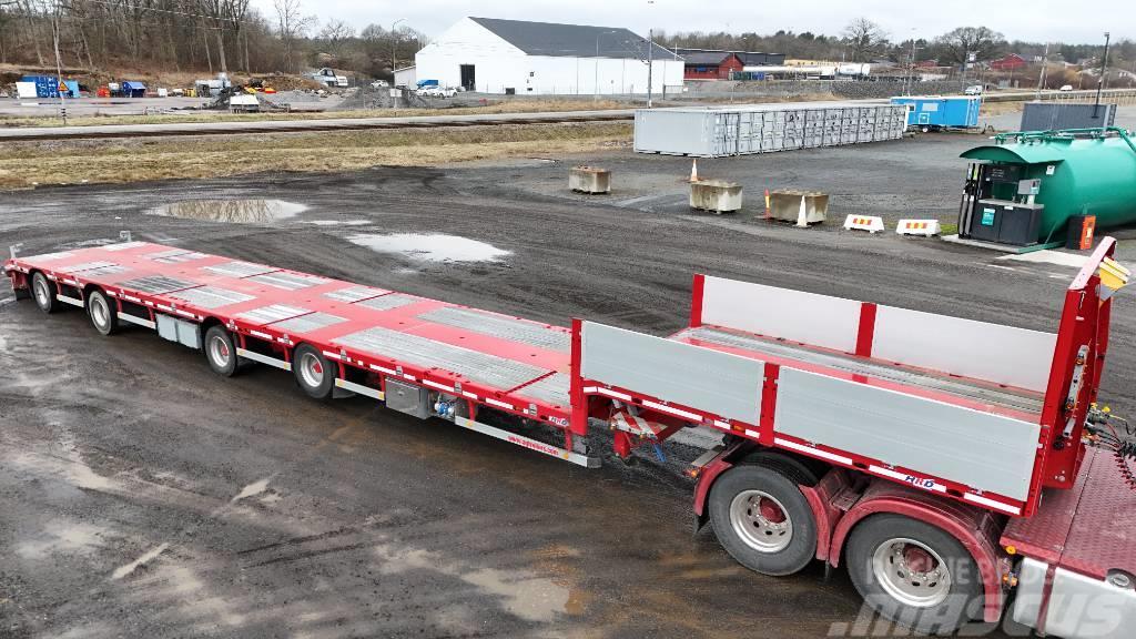 HRD 4-axlad Långjumbo 18,5m styr via vändskiva Låg lastande semi trailer