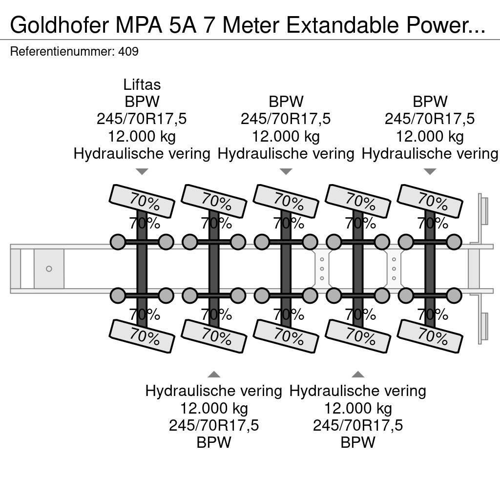 Goldhofer MPA 5A 7 Meter Extandable Powersteering Liftaxle 1 Låg lastande semi trailer