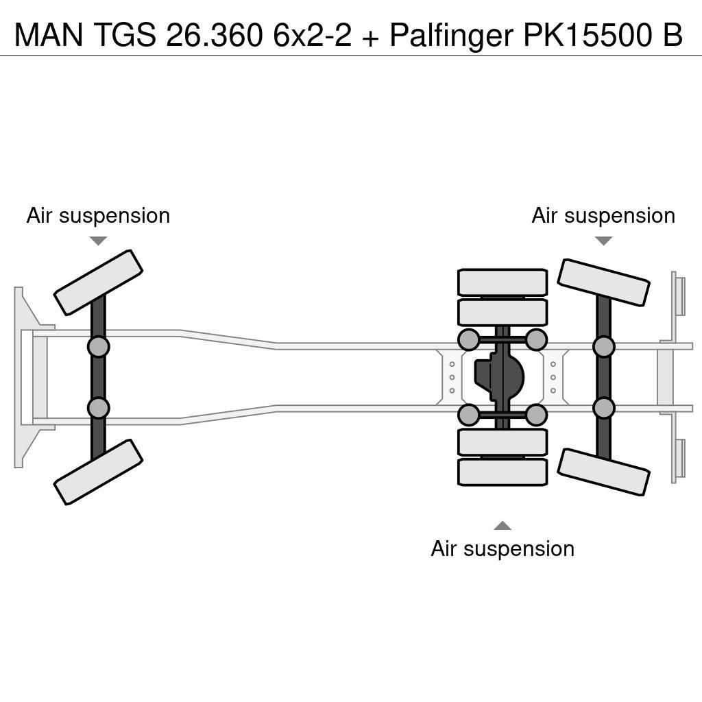 MAN TGS 26.360 6x2-2 + Palfinger PK15500 B Allterrängkranar