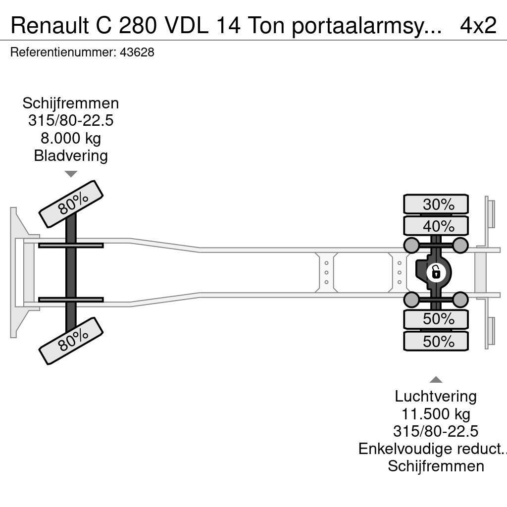 Renault C 280 VDL 14 Ton portaalarmsysteem Liftdumperbilar