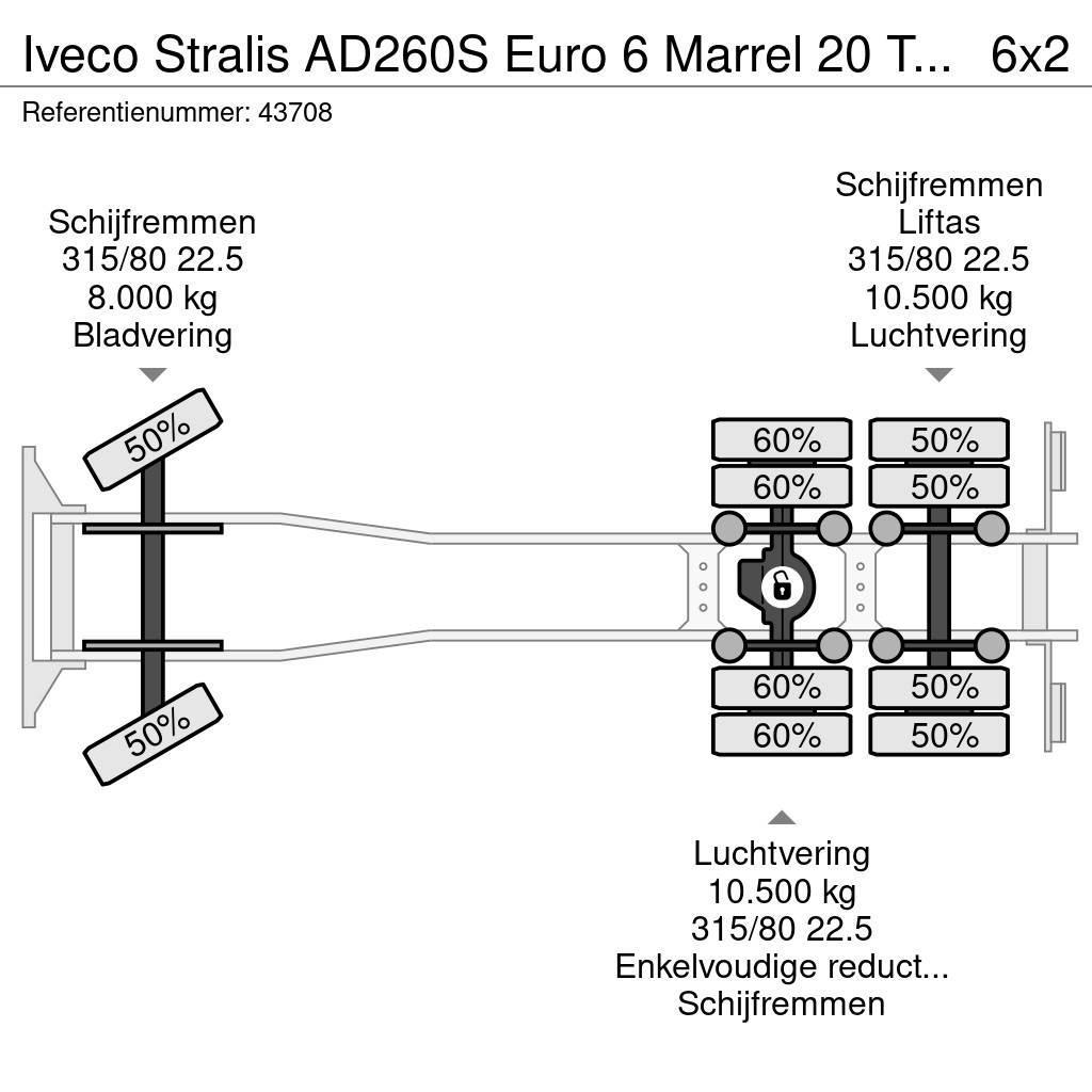 Iveco Stralis AD260S Euro 6 Marrel 20 Ton haakarmsysteem Lastväxlare/Krokbilar