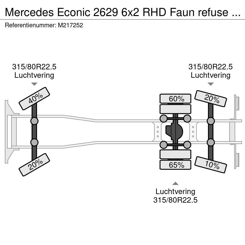 Mercedes-Benz Econic 2629 6x2 RHD Faun refuse truck Sopbilar
