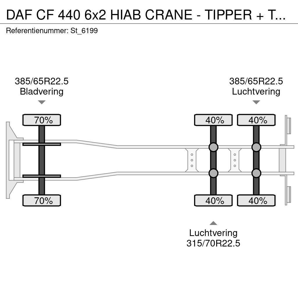 DAF CF 440 6x2 HIAB CRANE - TIPPER + TIPPER TRAILER Kranbilar