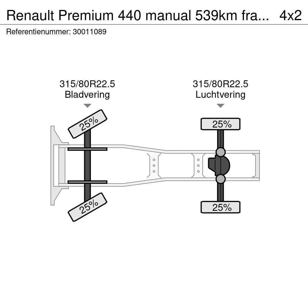Renault Premium 440 manual 539km francais hydraulic Dragbilar