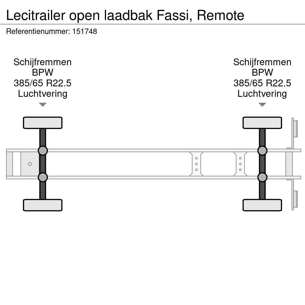 Lecitrailer open laadbak Fassi, Remote Flaktrailer
