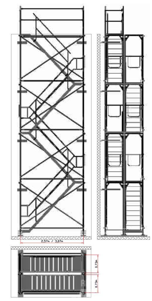  Gerüst Treppe Treppenturm 12m Byggställningar