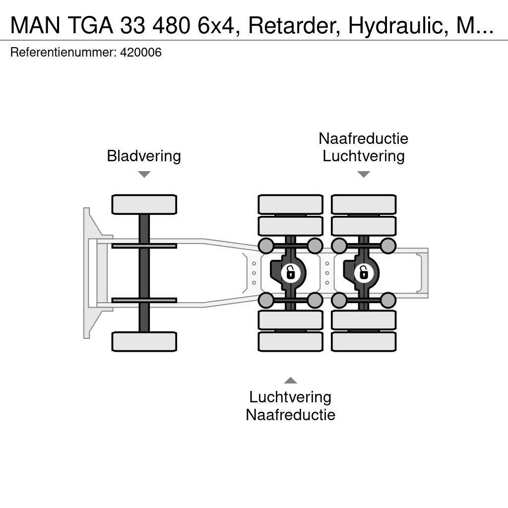 MAN TGA 33 480 6x4, Retarder, Hydraulic, Manual Dragbilar