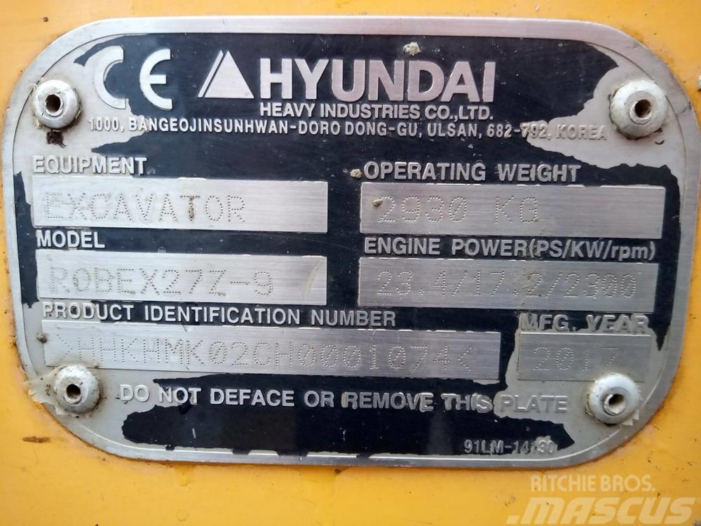 Hyundai Robex 27Z-9 Minigrävare < 7t